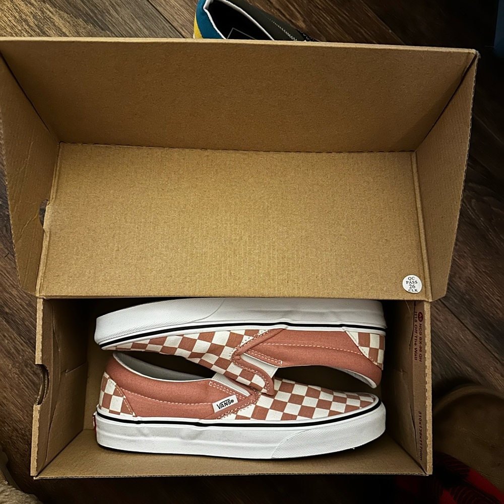 Vans Slip-On Checkerboard Pink Tan White
